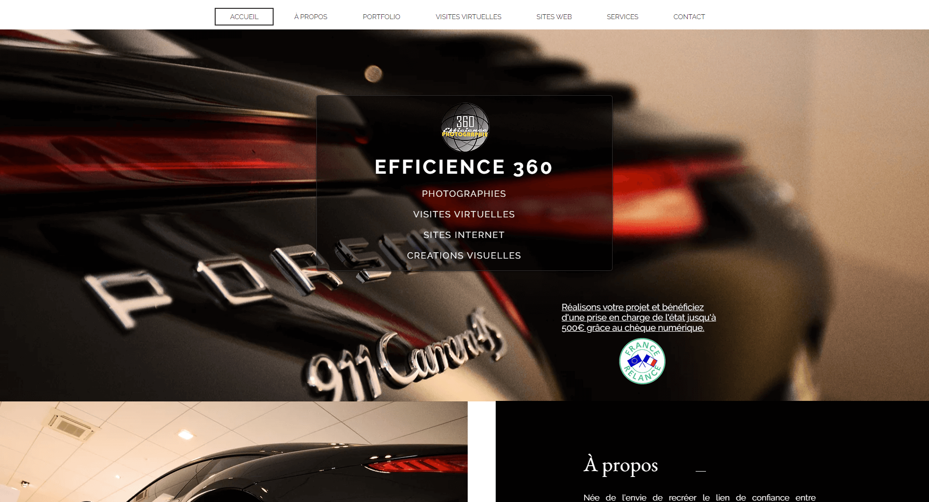 home page du site web efficience360°